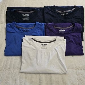 Pack of 5 NWOT Gilden performance mens T-shirt